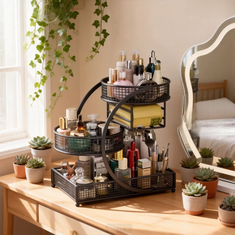 Luxury Skincare Organizer - Bastu Multi-Layer Cosmetic Storage Box Bathroom