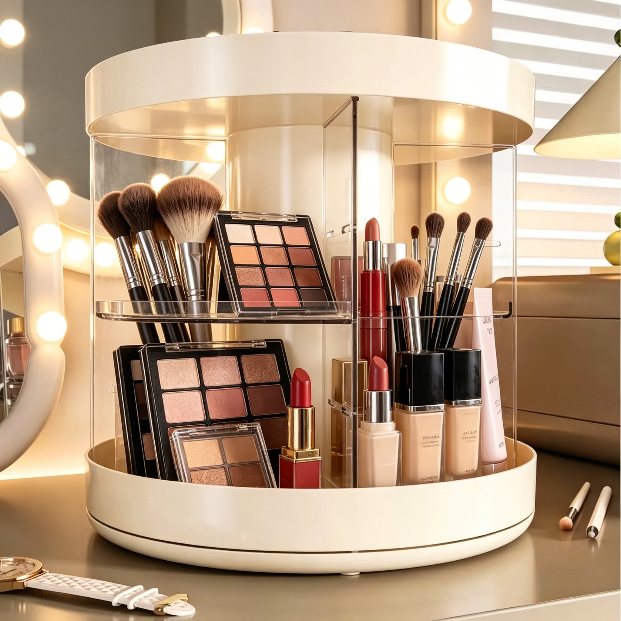 Rotating Layered Makeup Organi - đánh giá và giá Luxury Skincare Organizer