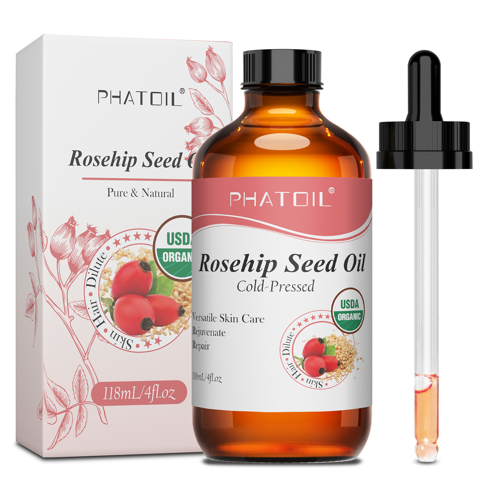 PHATOIL 118ml Organic Jojoba O - đánh giá và giá Cold Pressed Rose Hip